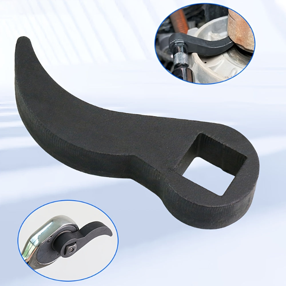 1pc Carbon Steel Adjustable Angle Bull Horn Pry Bar Adapter Head Tool for 1/2 Ratchet Open-End Wrench, Half Shaft Drive Shaft Disassembly Tool