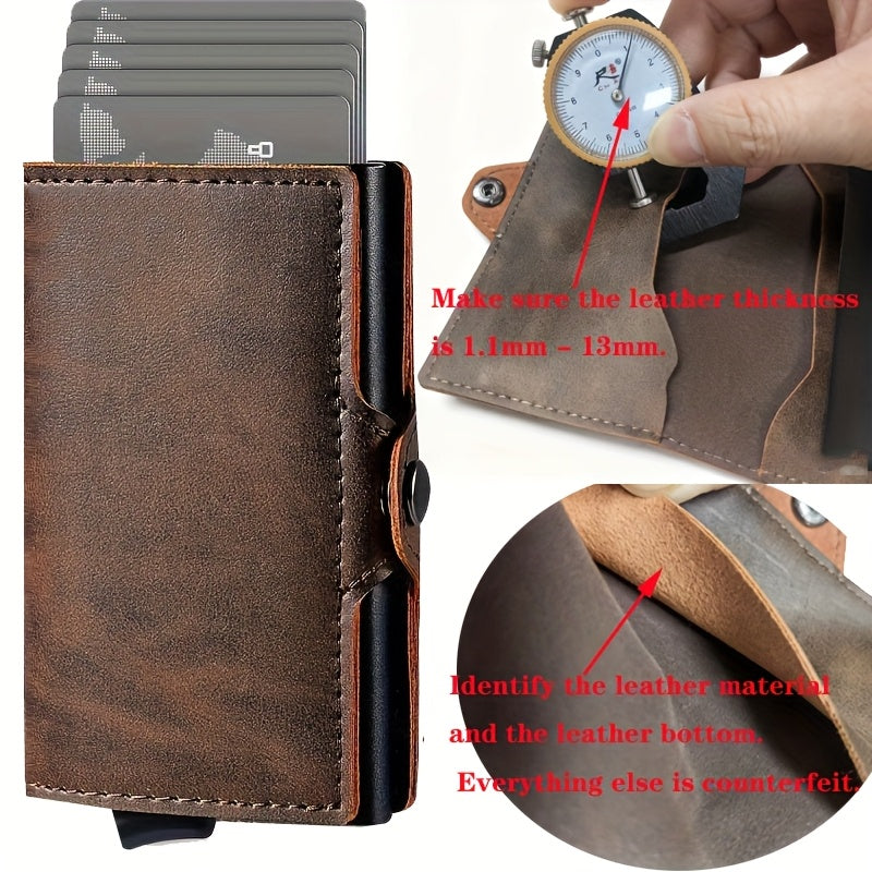Carbon Fiber Card Clip Wallet Ultra-Thin Aluminum Pop-Up Bank Card Box Rfid-Proof Money Wallet Metal Aluminum Box Card Clip Wallet