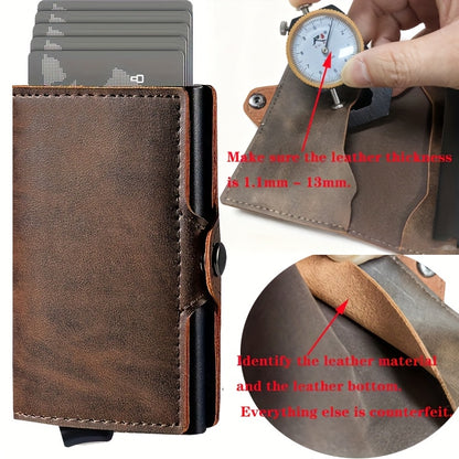 Carbon Fiber Card Clip Wallet Ultra-Thin Aluminum Pop-Up Bank Card Box Rfid-Proof Money Wallet Metal Aluminum Box Card Clip Wallet