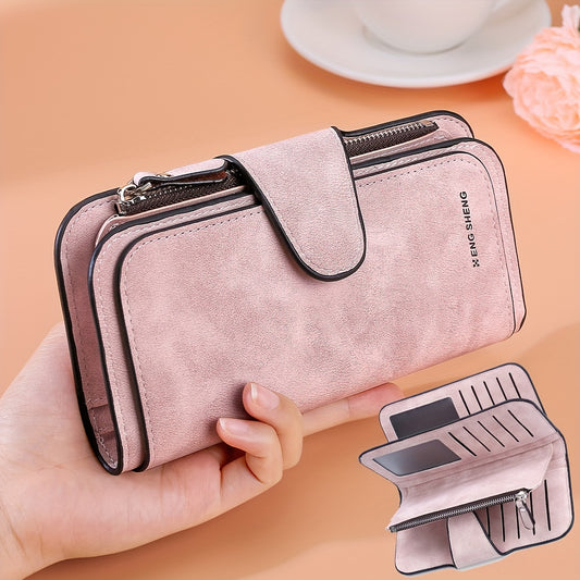 Multi Card Slots Retro Minimalist Short Wallet, Solid Color Clutch Credit Card Case
