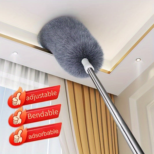 1pc, Retractable Dusters, Dust Removal Brush, Bendable Head Dusting Brush, Reusable Washable Ceiling Fan Duster For High Ceilings, Furniture, car, Cleaning Supplies, Cleaning Tool