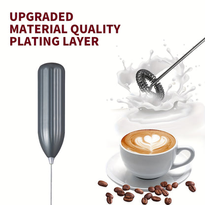 Lalayuan Strong Electric Milk Frother, Milk Foam Maker, Requires Batteries (Not Included) Stainless Steel Beverage Mixer, Portable Electric Whisk for Coffee, Latte, Cappuccino, Chocolate, Matcha Foam Creator, Mini Coffee Blender, Handheld Mixer