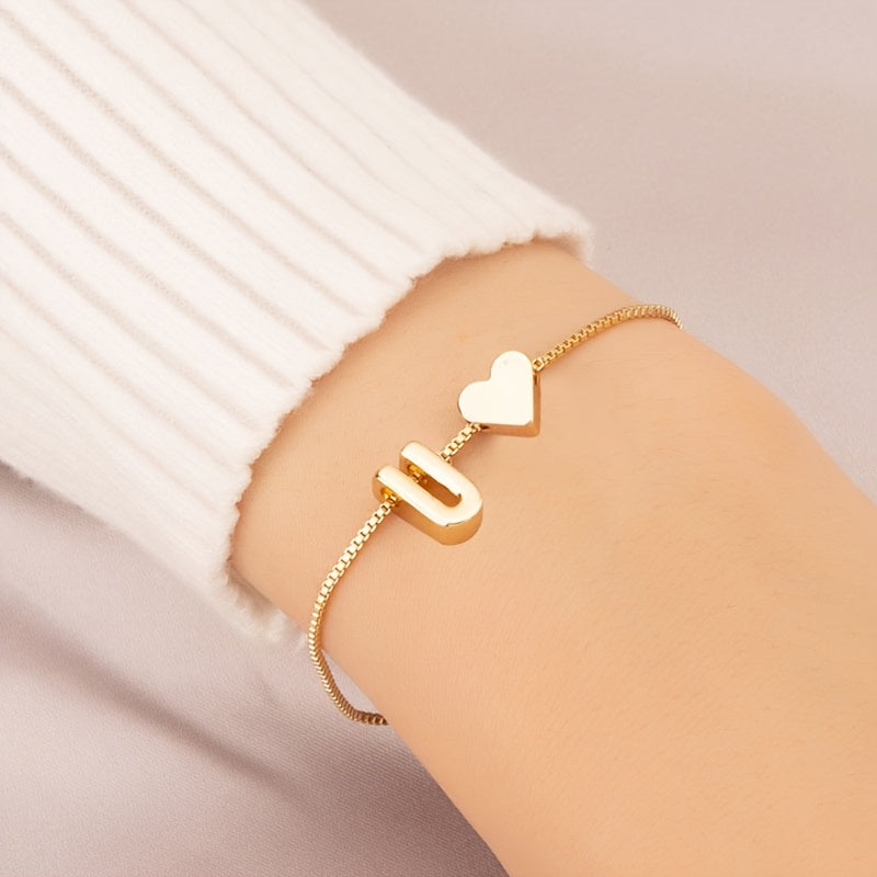 Letter Heart Bracelet