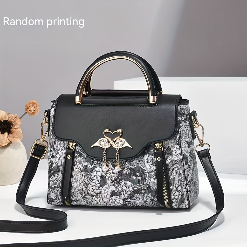 [Trendy Textured Bag] Stylish High-End Textured Women's Bag - Practical Printed Handbag - Trendy Shoulder And Crossbody Bag for Fashionable Ladies