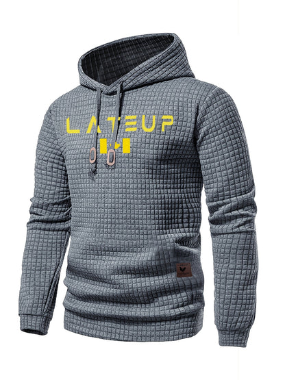 New Autumn And Winter Men'S Pullover Sweatshirt Made of Jacquard Check Fabric, Suitable for Sports, Casual Wear, Outdoor Jogging, And Fitness Training with Long Sleeves