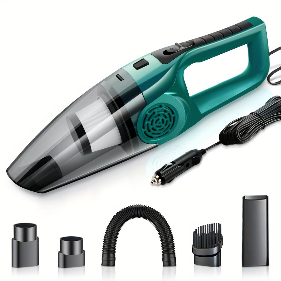 Car Vacuum Cleaner with Strong Suction, Compact Handheld Design for 12V Vehicle Interior Cleaning, Pet Hair Removal, and Carpet Care, Without Battery