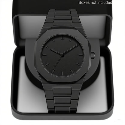 [Affordable Luxury Watch] 1pc Minimalist Modern Black Quartz Watch - Men's Women's Adjustable Strap, Everyday Casual & Formal Wear, Perfect Gift for Birthdays, Graduation, Couples - Affordable Luxury Watch for Him/Her, Back to, Creative Design