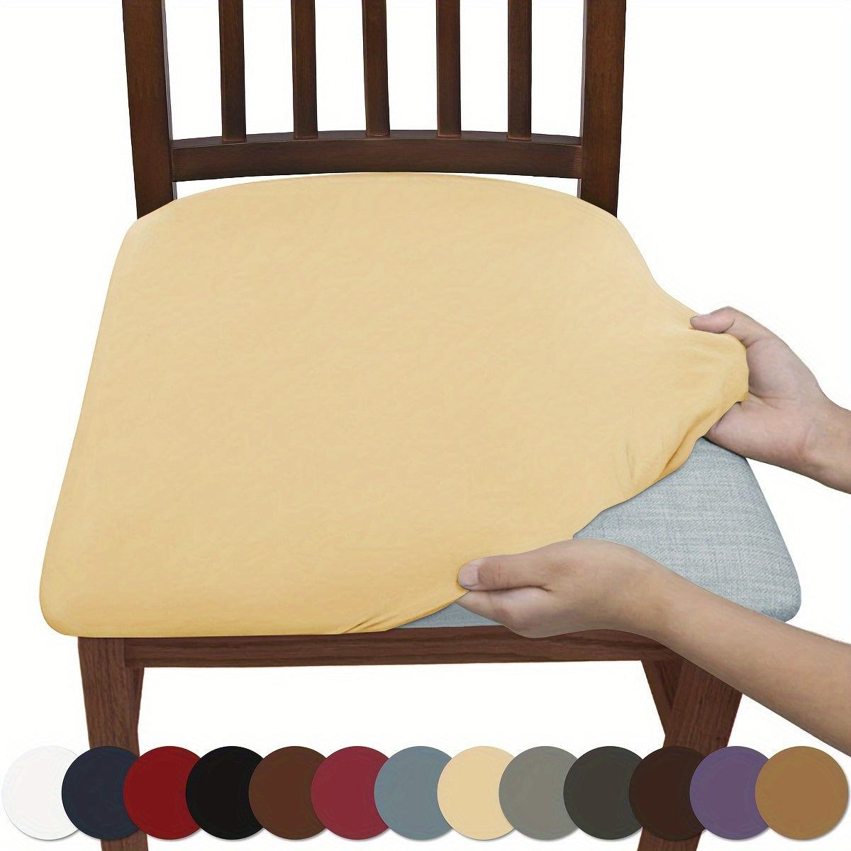 1pc of Solid Color Brushed High-Elastic Chair Cover, Easy And Elegant, Soft And Comfortable, And, Suitable for Protecting Chairs in Living And Dining Rooms (150Gsm)