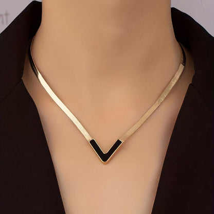 Minimalist V-Shaped Metal Necklace - Elegant Vertical Bar Pendant, Simple Casual Attire & Party, Year-Round Versatile Durable Chain for Casual or Special Occasions, Compatible with all Outfits