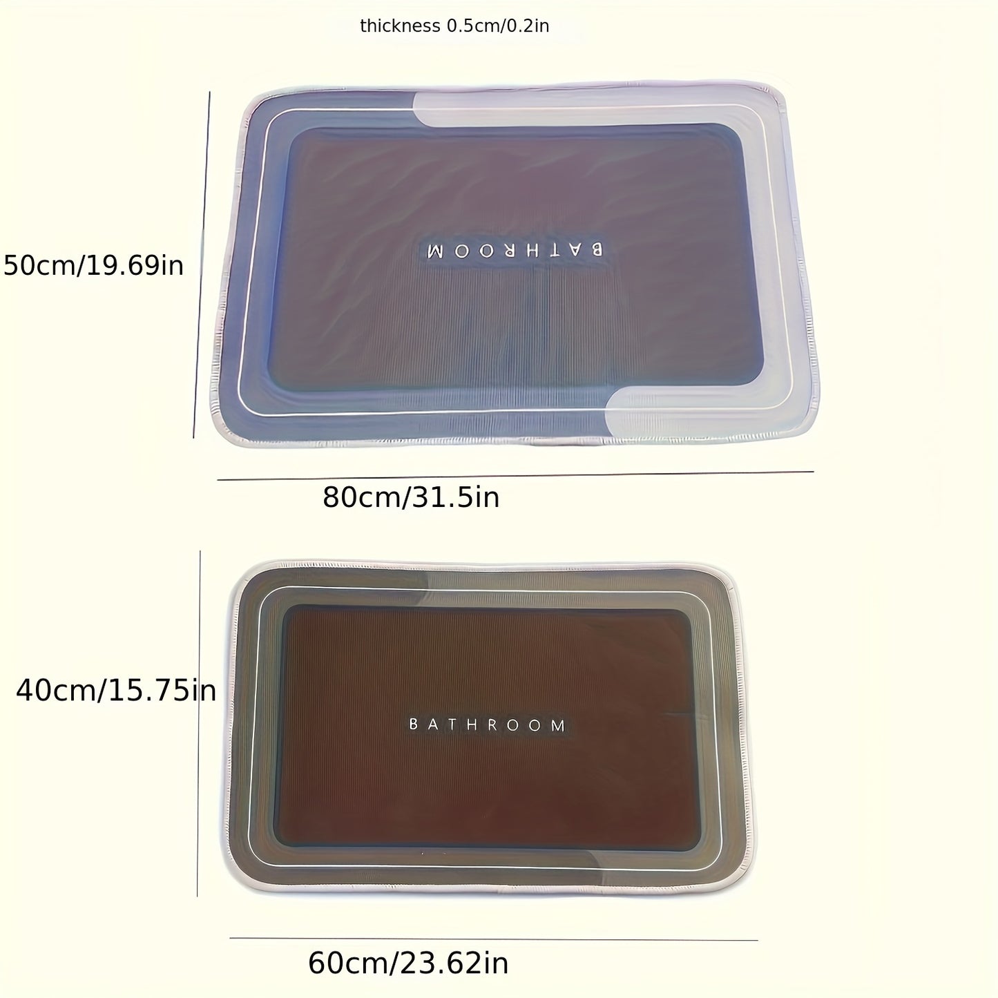 [Ultra-Absorbent | Quick-Dry] IMVE Diatomite Bath Mat - Ultra-Absorbent Quick-Dry Soft | Non-Slip Hypoallergenic Compact Portable for Shower Bathtub Door