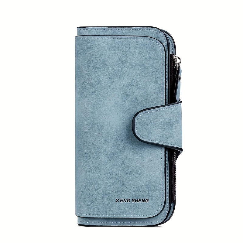 Multi Card Slots Retro Minimalist Short Wallet, Solid Color Clutch Credit Card Case
