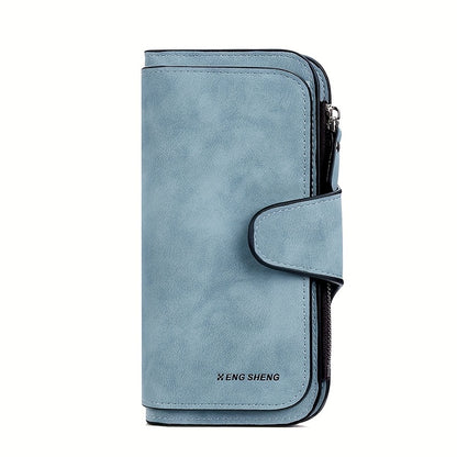 Multi Card Slots Retro Minimalist Short Wallet, Solid Color Clutch Credit Card Case