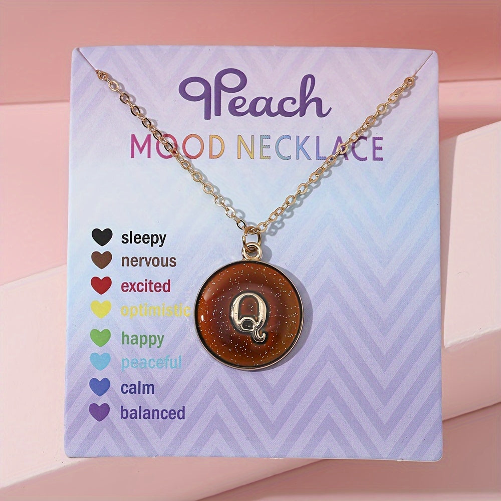 1pc of Temperature-Sensitive Color-Changing Letter Pendant Novelty Oil Drop Necklace (Color Changes with Temperature)
