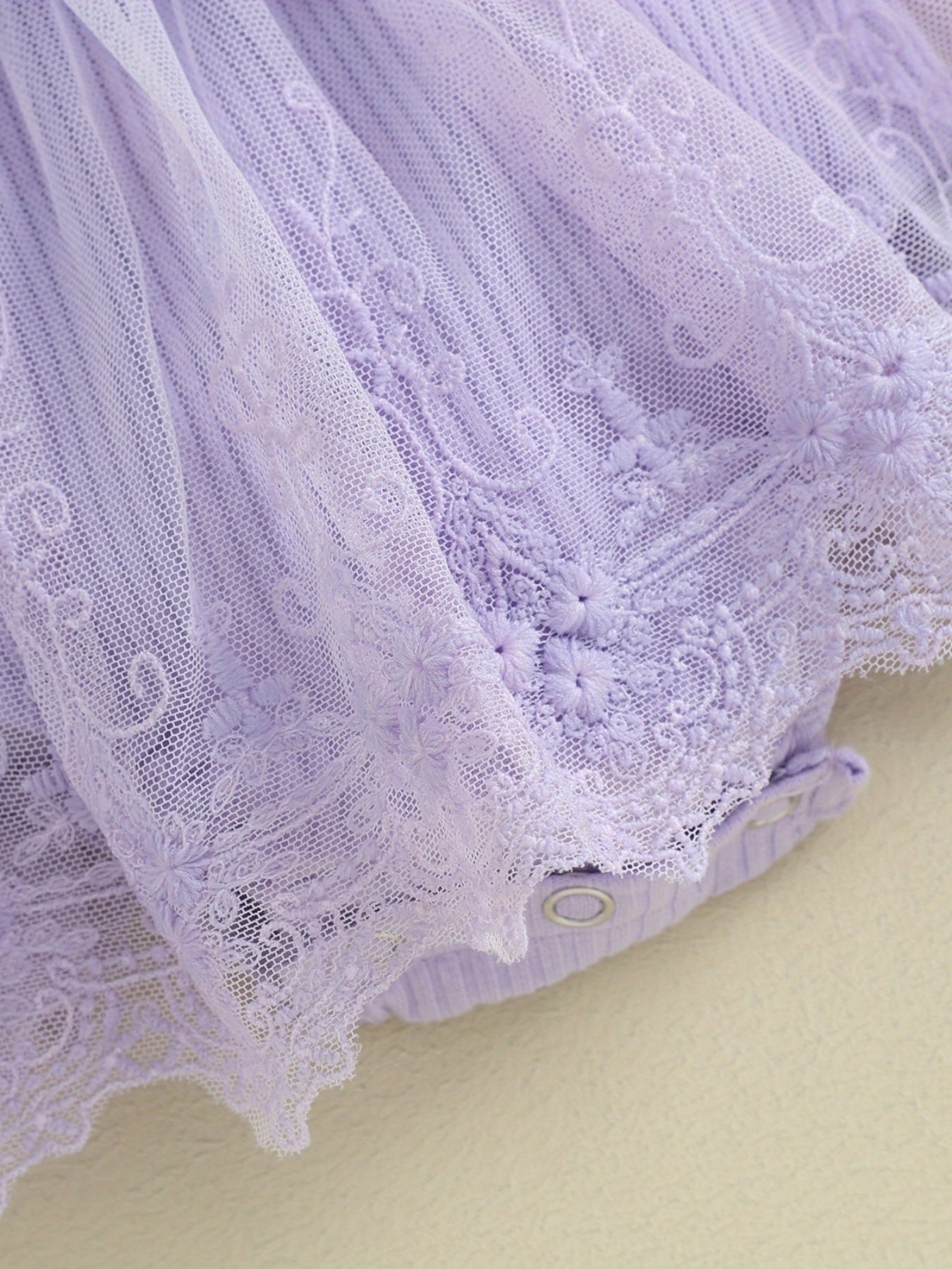 Girl 2pcs Outfits Mesh Lace Patchwork Ruffle Romper Dress and Headband Cute Fashion Summer Clothes, Perfect for Outdoor