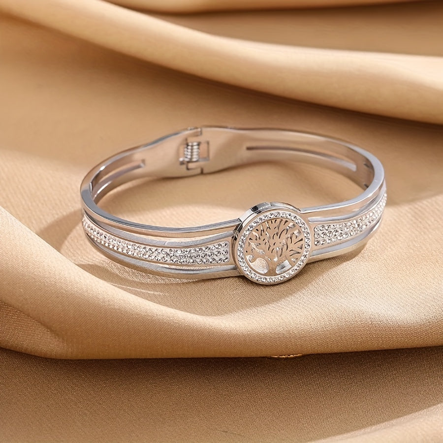 A Men'S Stylish Tree of Life Bracelet Made of 316L Stainless Steel, Perfect As a Holiday Gift