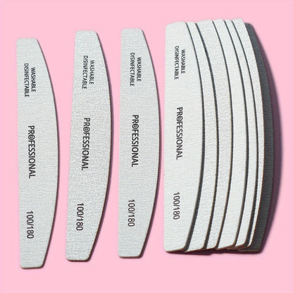 10pcs Professional Nail File Buffer for Home And Salon Manicures - Smooth And Shape Nails with Ease, For Toenail& Foot Clean