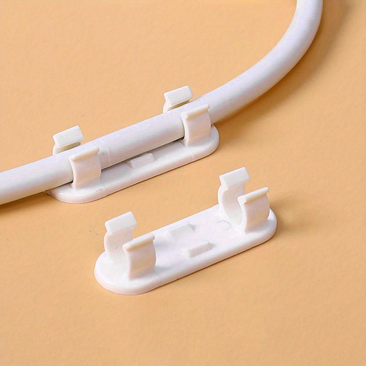10pcs Ultimate Adjustable Cable Management Clips - Strong Adhesive, Easy Adjust, Cord Organizers for TV, PC, Ethernet - Neat Wire Holders, Perfect for Under Desk, Wall, Home & Office Organization