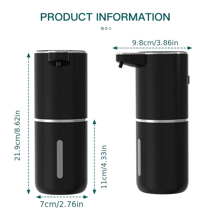 1x 380mL Automatic Soap Dispenser | Charging, Wall-Mounted, Plastic, Lithium Battery, Capacity
