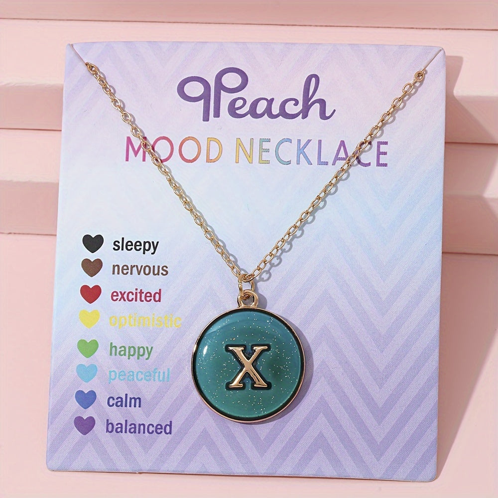 1pc of Temperature-Sensitive Color-Changing Letter Pendant Novelty Oil Drop Necklace (Color Changes with Temperature)