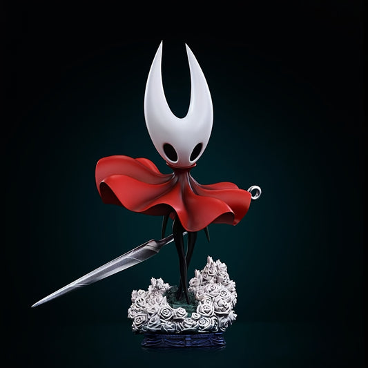 Anime Knight Figurine with a Cool Floral Base, Holding a Long Spear - a Cute PVC Collectible Statue with a Unique Design, Making It The Perfect Gift for Anime And Gaming Enthusiasts, Ideal for Christmas, Halloween, And Thanksgiving