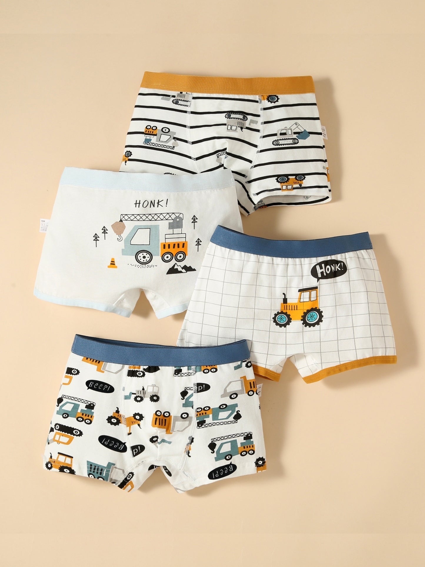 4-Pack Boys' Cartoon Print Briefs | All-Season Comfort, Regular Fit, Slight Stretch