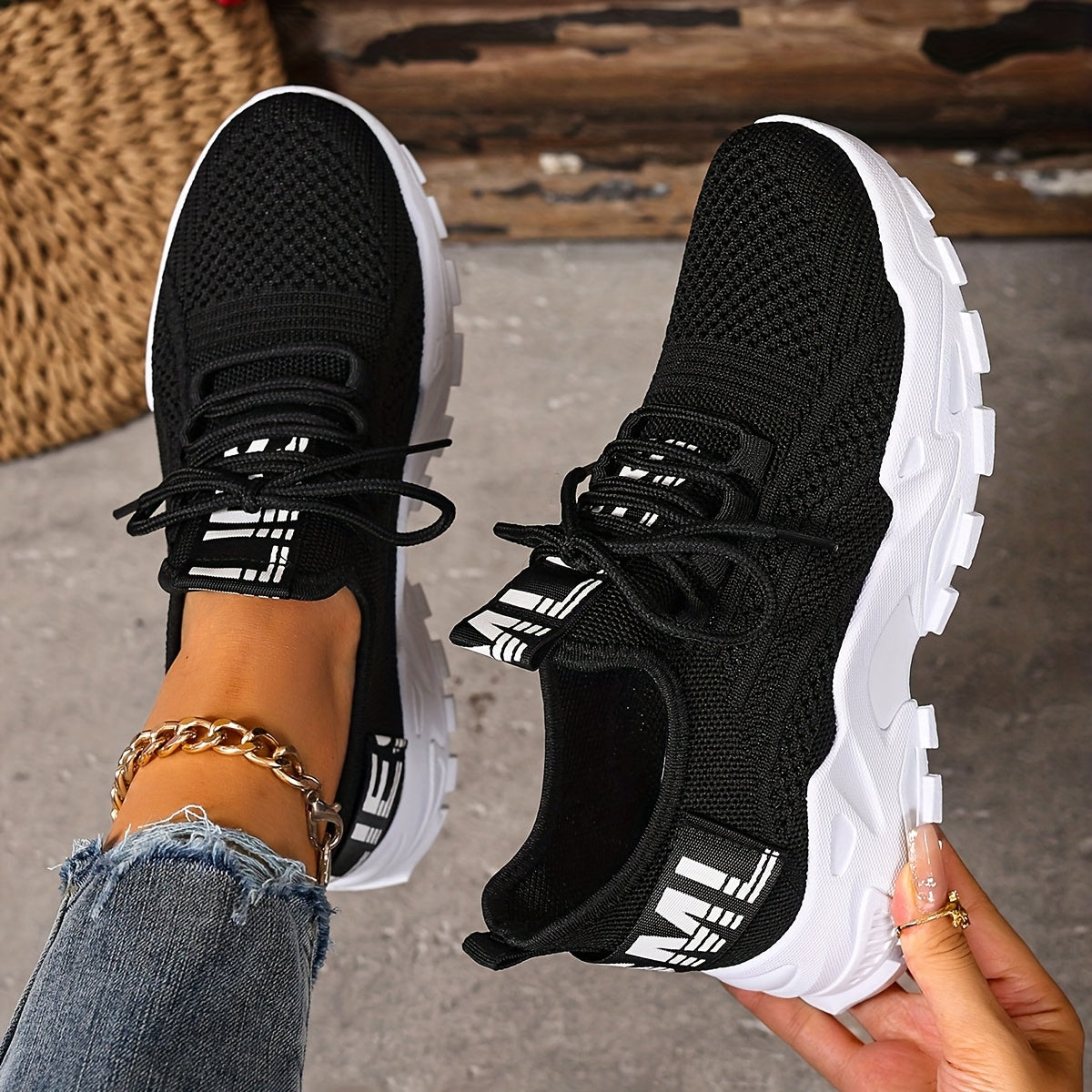 [Women's Casual Sneakers] Fashionable Women's Casual Sneakers - Breathable and Comfortable Running Shoes - Soft Women's Shoes for Outdoor, Casual Sports, Fitness, Travel, and Running
