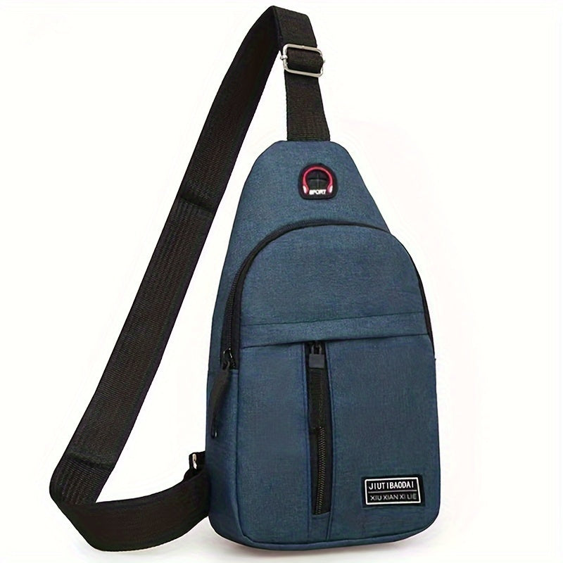 New Trendy Chest Bag for Men, Crossbody Canvas Shoulder Bag, Casual Small Backpack, Men'S Bag [Zipper Direction Random]