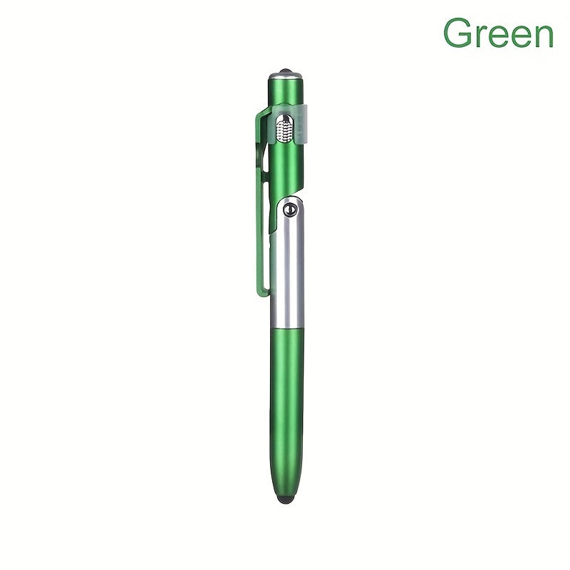 1pc Multi-function 4-in-1 Foldable Ballpoint Pen Stylus (Flashlight + Support) for Tablet Cellphone
