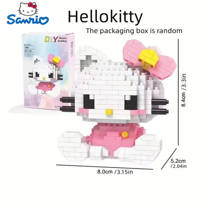 Building Block Set Featuring Sanrio Characters Like Hello Kitty, Kuromi, My Melody, And Cinnamoroll - Brick Kits for Creating Collectible Desk Decorations - Educational Puzzle Toy Suitable for Teens, Adults