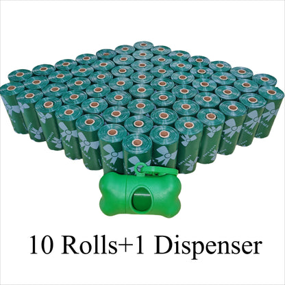 150 Bags/10 Rolls Extra Thick Dog Waste Poop Bag with Dispenser and Holder, Leak-Proof Durable Large Capacity Pet Cleanup Pouches in Beautiful Color Patterns, Convenient for Outdoor Use – Ideal Holiday or Birthday Gift