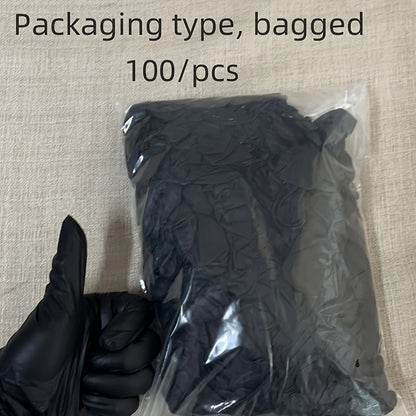 100/50/30/20pcs Disposable Black Synthetic Nitrile Gloves, 4mm Thick, Latex-Free Household Cleaning Gloves, Lightweight PVC Material, Ambidextrous Design for Kitchen, Bathroom, Car, and Use, Gloves for Cleaning