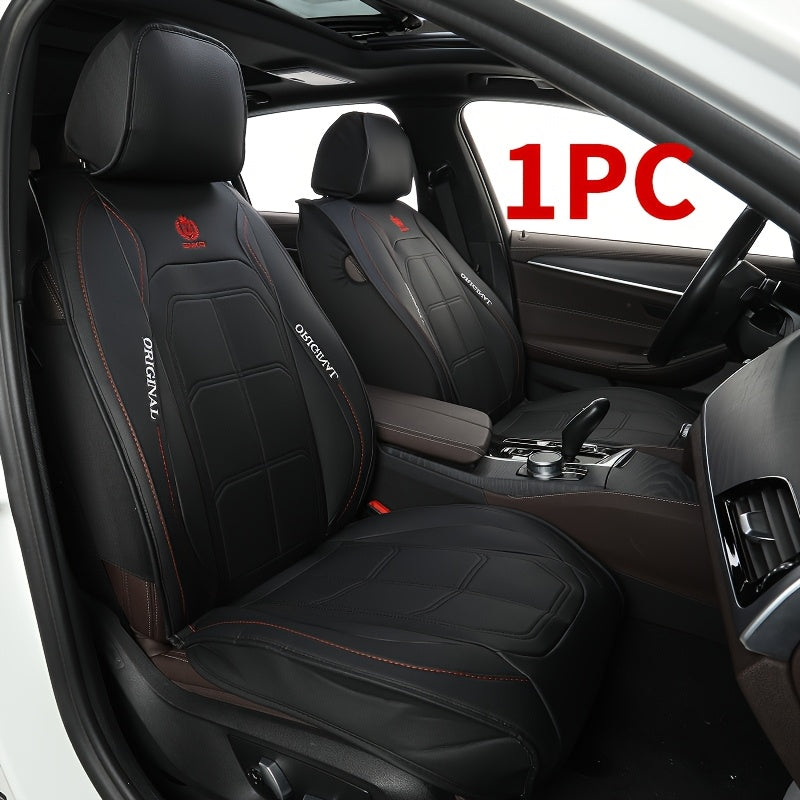 [Premium Leather Seat Cover] Durable, Breathable 1pc Blue & Black PU Leather Car Seat Cover - Easy Installation, All-Season Protection - Premium Interior Upgrade for Front Seats
