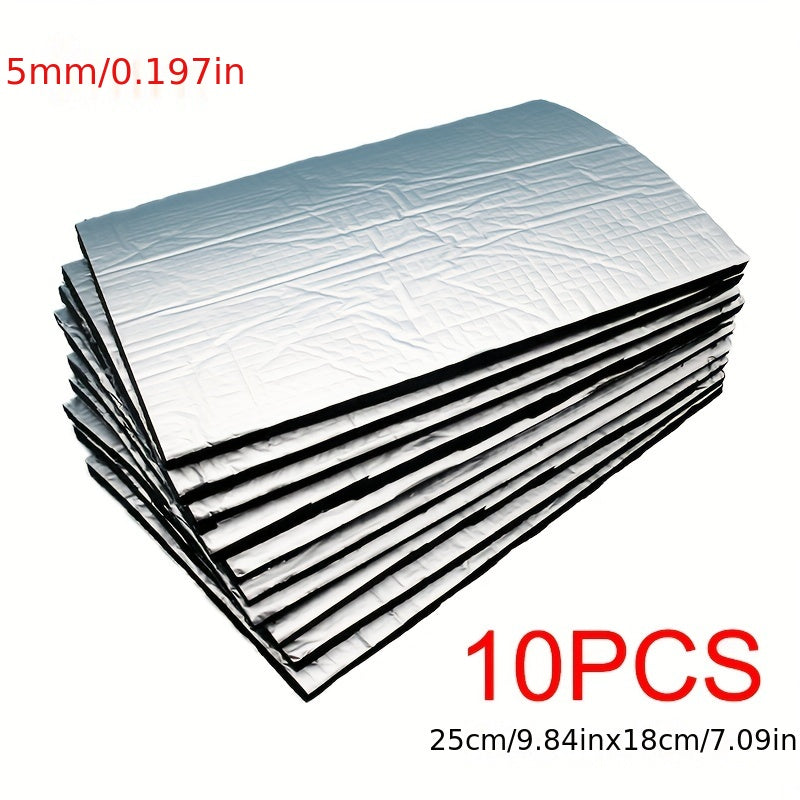 [Sound Deadener Mat] 10 Sheets 5mm Sound Deadener & Heat Insulation Mat | Car Van Sound Proofing Deadening, Hood Insulation, Silent