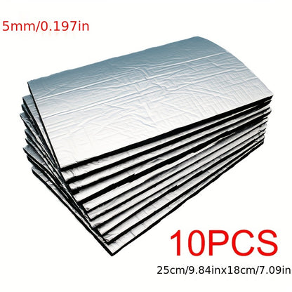 [Sound Deadener Mat] 10 Sheets 5mm Sound Deadener & Heat Insulation Mat | Car Van Sound Proofing Deadening, Hood Insulation, Silent