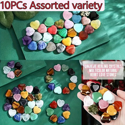5PCs/10pcs Heart-Shaped Crystal Set, Crystal Heart Stone Gift, Decoration and Collection