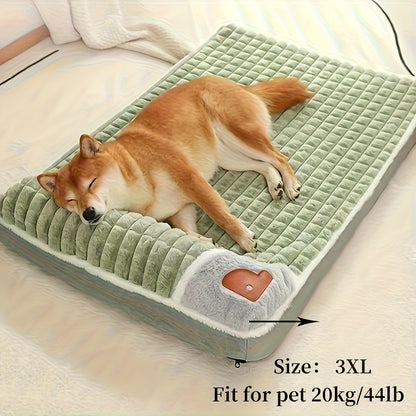 Comfortable Thickened Dog Cat Bed Pad, Anti Slip Pet Bed Mat, Pet Bed Mat with Thickened Pillow, Machine Washable Dog Mat Bed, Skin-Friendly Pets Crate Mattress Mat Suitable for Dogs Cats Home Travel and Outdoor, Cat Step Milk Pad, 5 Sizes Suitable