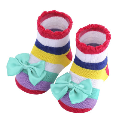 Baby Girl Cute Fashion Bowknot Flower Socks Fit 0-24 Months