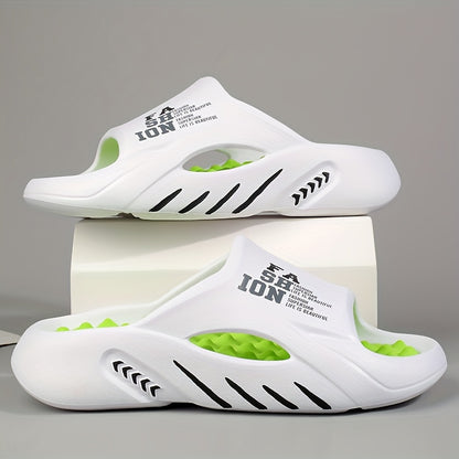 Mens Slippers 2024 New Spring and Summer Comfortable Outsole Outdoor Casual EVA Slippers Mens Fashion Cool Slides Anti-slip, Wear-resistant, Breathable All-match Couple Slippers
