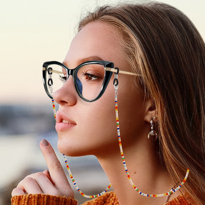 1pc Multi-Colored Beaded Glasses Chain | Chic Fashion Eyewear Accessory, Trendy and Versatile Glasses Strap, Eyeglass Retainer and Convenient Mask Holder by ChiChain