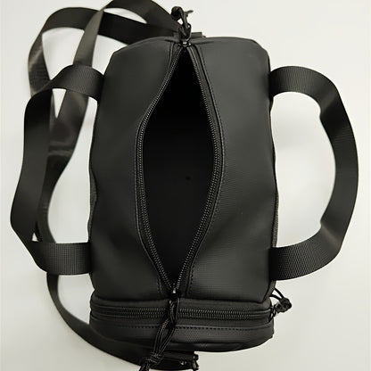 Men'S Casual Crossbody Bag, Single Shoulder Bag, Gym Bag, Courier Bag, Portable Shoulder Bag, Phone Bag, Small Items Pouch, Black Mini Backpack Suitable for Carrying Phone, Keys, Coins, And Small Items, Ideal for Fitness, Travel, Walking, Shopping