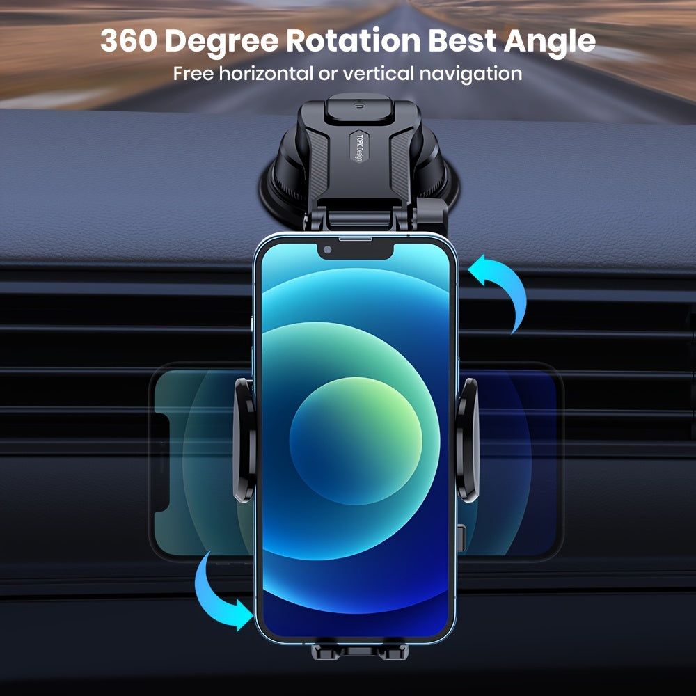 Car Phone Holder Mount, Upgraded Handsfree Stand, Phone Holder for Car Dashboard, Compatible with iPhone Android