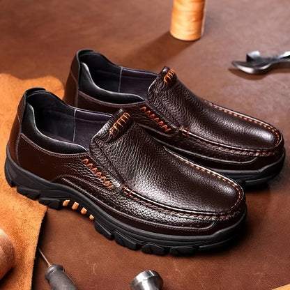 Men's Shoes, Dad Shoes, Large Size Men's Shoes for Ages 40 to 50, Casual Business Shoes for Elderly Men, Father's Soft-Sole Shoes, Men's Thick-Sole Shoes