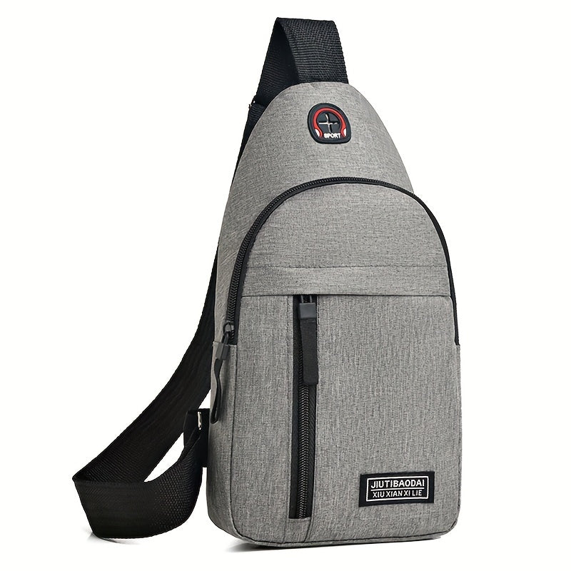 New Trendy Chest Bag for Men, Crossbody Canvas Shoulder Bag, Casual Small Backpack, Men'S Bag [Zipper Direction Random]