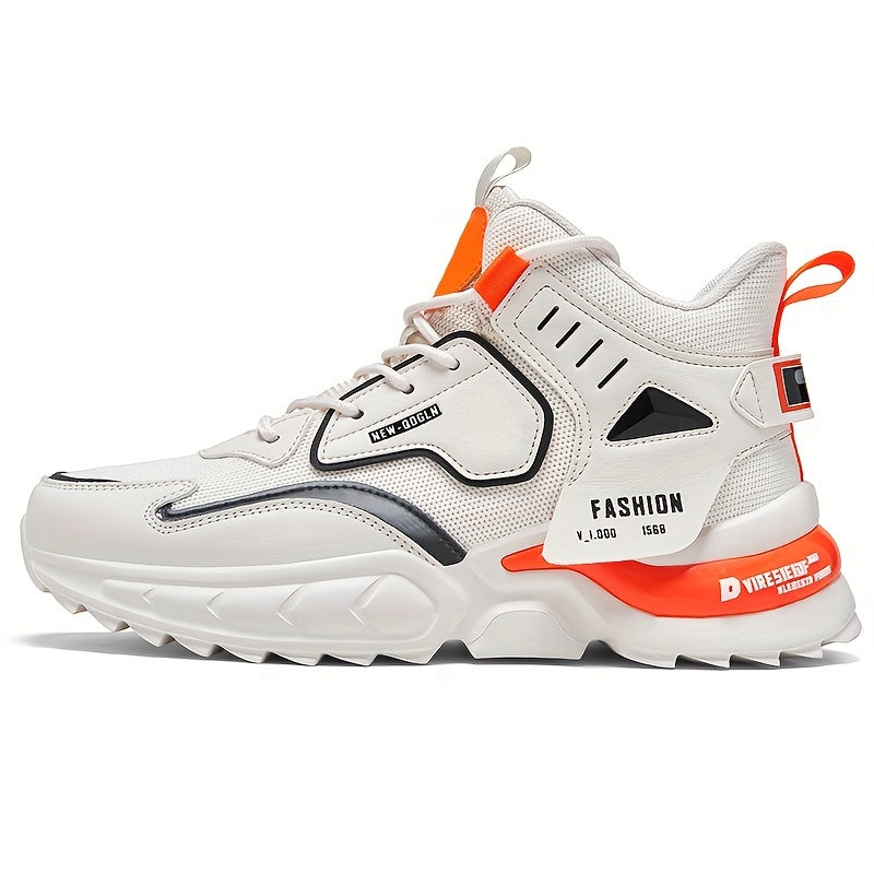 Men'S Breathable Mesh Running Shoes for Autumn, Lightweight And Durable Casual Shoes, Stylish Large Size High-Top Sports Shoes, Dad Shoes
