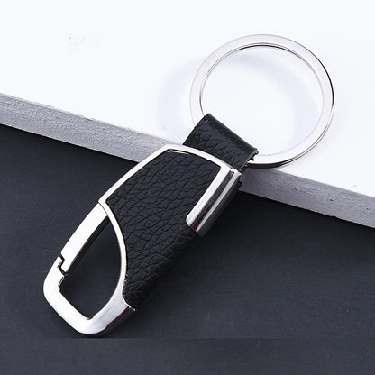 [Creative Keychain] Creative Simple Men's Car Keychain | Metal Keychain Faux Leather Keyring Waist Hanging Door Lock Keychain Car Key Gift