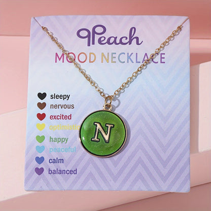 1pc of Temperature-Sensitive Color-Changing Letter Pendant Novelty Oil Drop Necklace (Color Changes with Temperature)