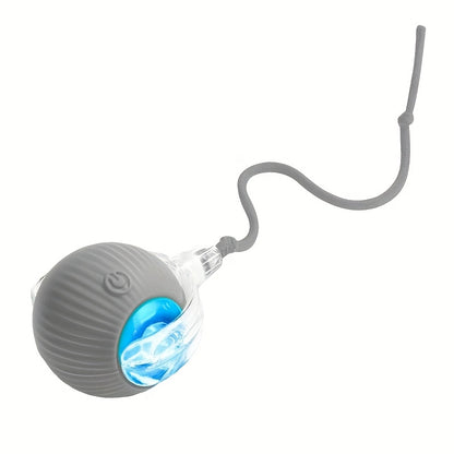 1 MIAOQUANJI Electric Cat Toy Ball with Tail Rope - USB-Rechargeable Self-Moving Rolling Robot Mouse for Indoor Exercise, for Kittens & Cats (USB,) - Interactive Hunting Game for Breeds/Sizes