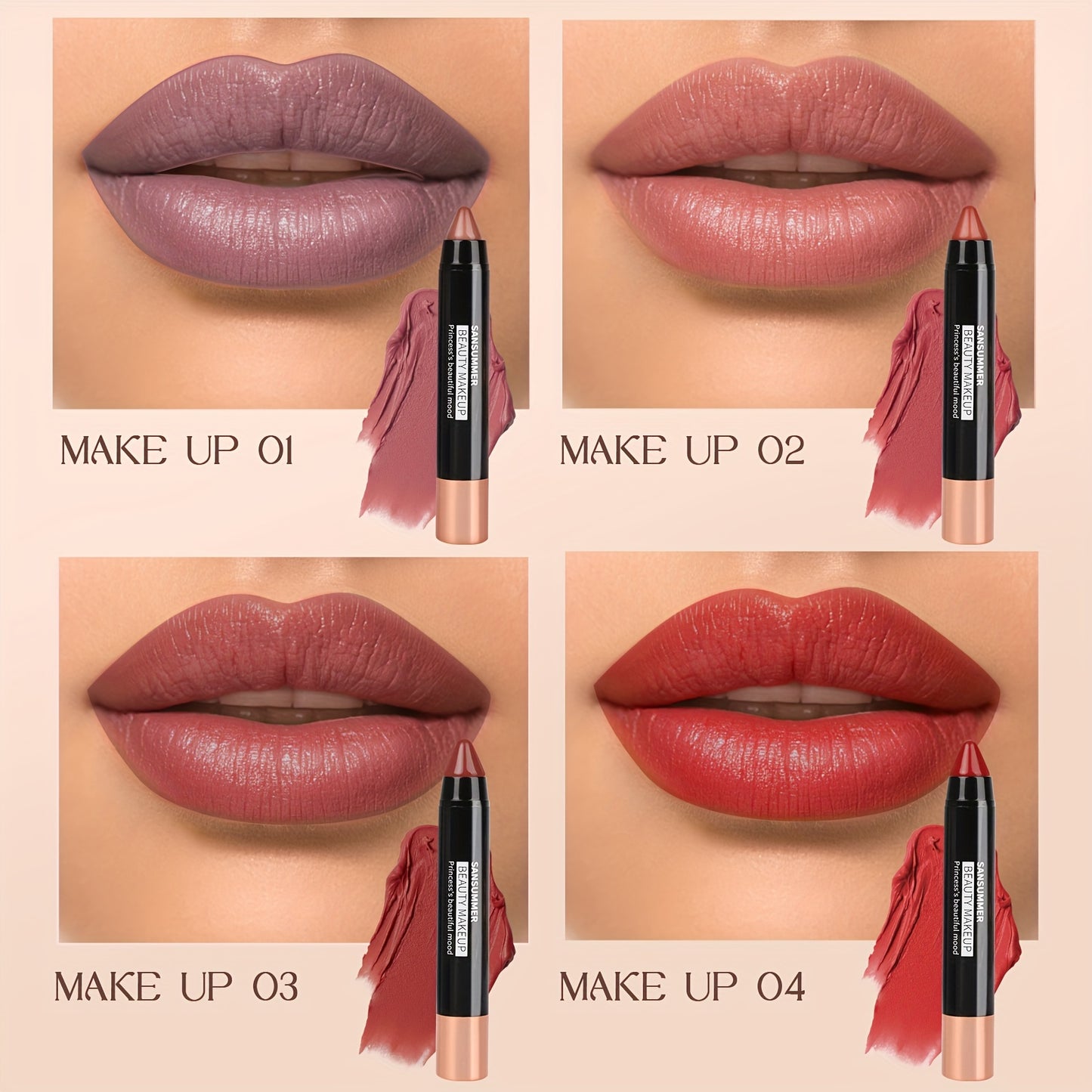SANSUMMER Crayon Lipstick in 8 Colors