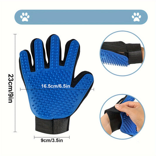 1 Pair Gentle Pet Grooming Gloves - Soft Hair Remover Brush for Dogs, Massaging and Stimulating Circulation, Easy to Use and Clean, Comfortable Wear, Perfect for Shedding Season