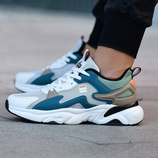 New Men's Casual Shoes, Breathable Trendy Design, Thick-Soled Sneakers with Laces, Lightweight, Versatile, Fashionable, Suitable for Outdoor, Casual, Daily Wear, Running, Sports, and Everyday Comfort
